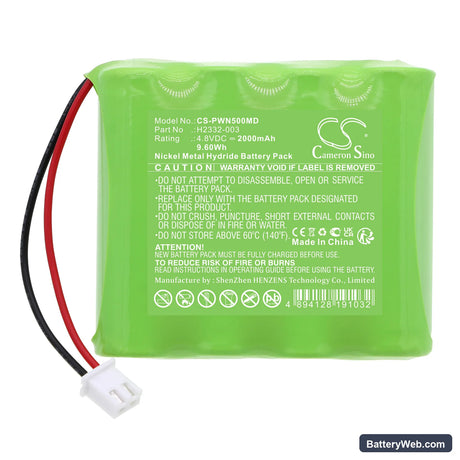 ADE PWN5 Replacement Battery, 4.8V, 2000mAh, Ni-MH 3
