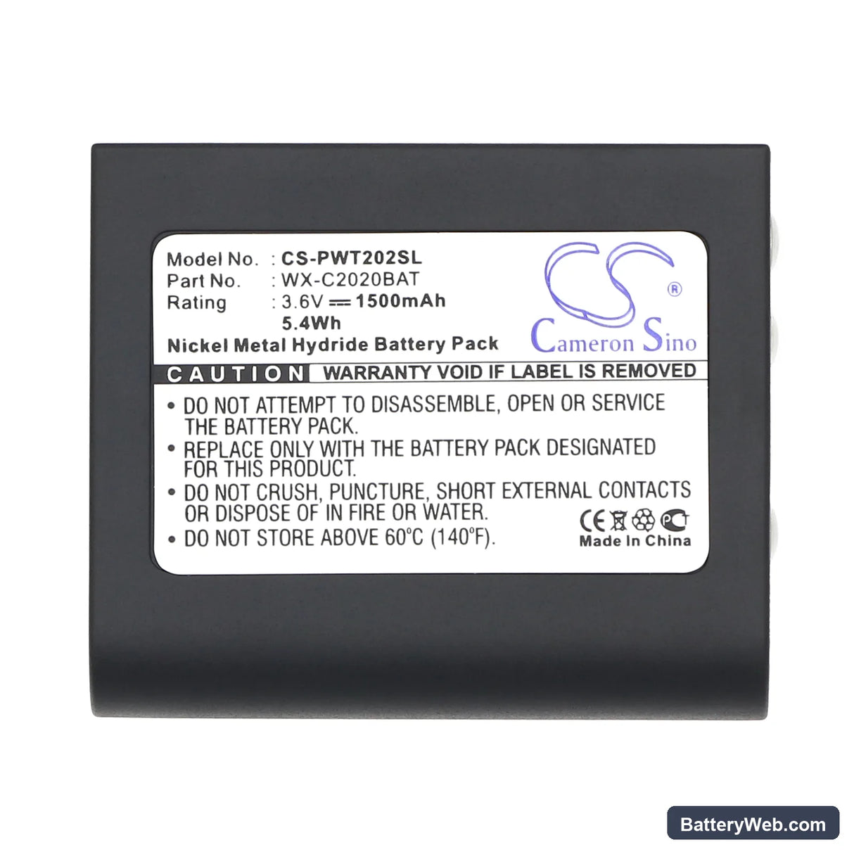 Panasonic WX-CT2020 Replacement Battery, 3.6V, 1500mAh, Ni-MH 5