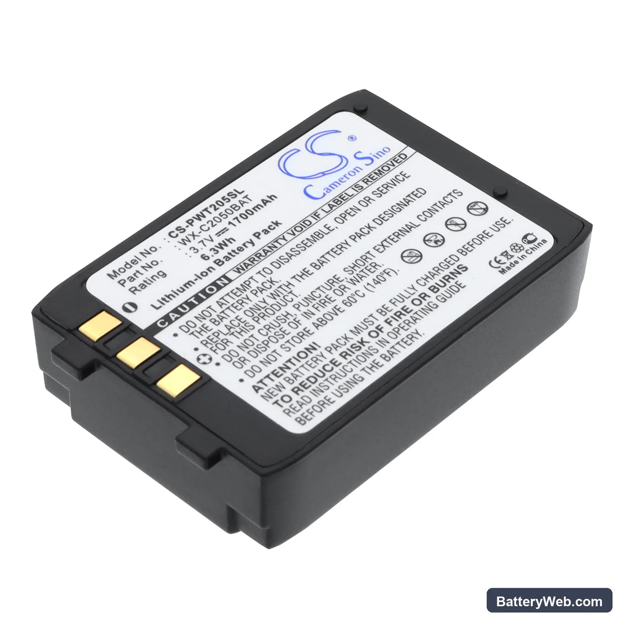 Panasonic WX-CT2050 Replacement Battery, 3.7V, 1700mAh, Li-ion 1