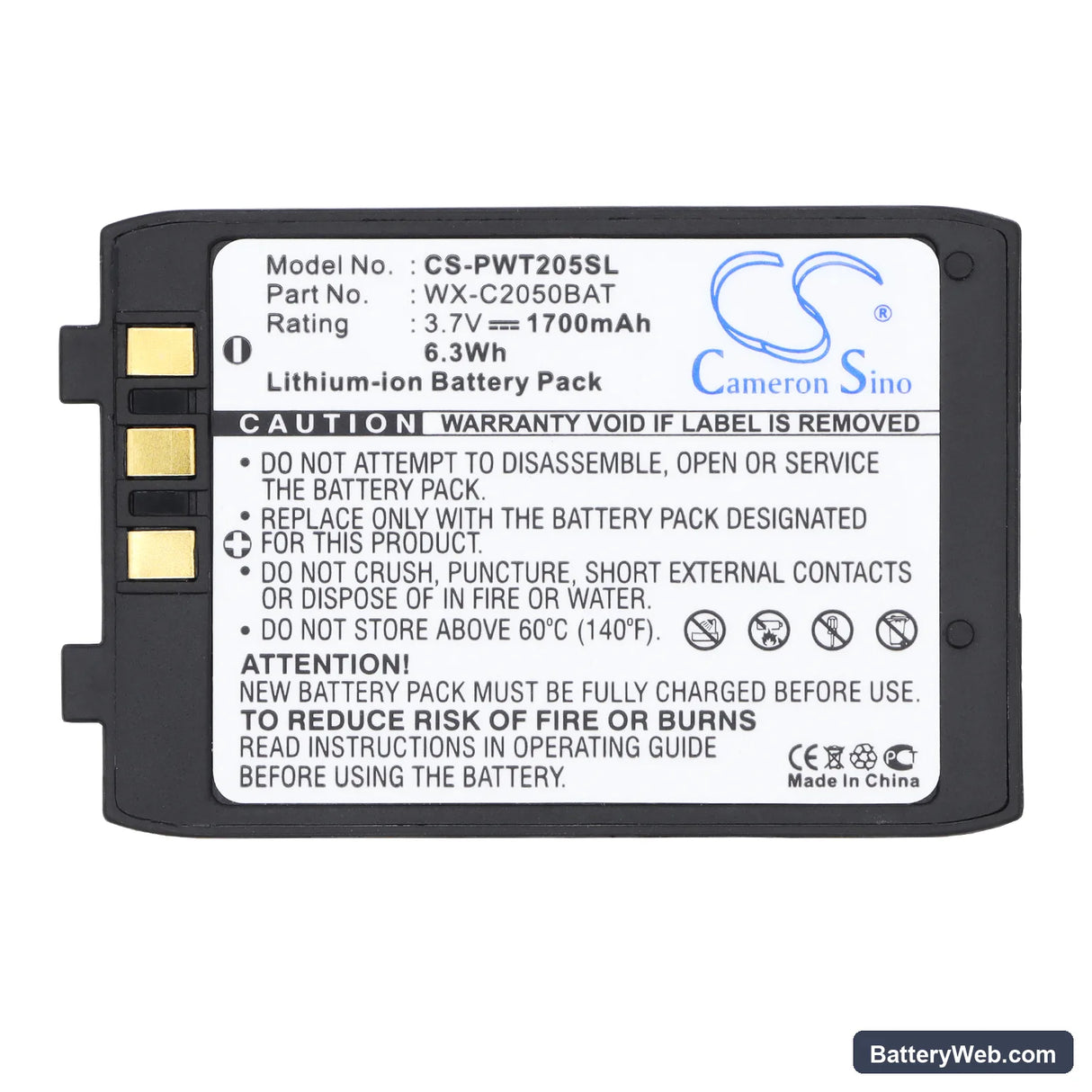 Panasonic WX-CT2050 Replacement Battery, 3.7V, 1700mAh, Li-ion 5