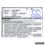 Samsung Helix Replacement Battery, 3.7V, 2000mAh, Li-ion 5
