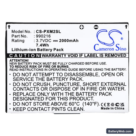 Samsung Helix Replacement Battery, 3.7V, 2000mAh, Li-ion 5