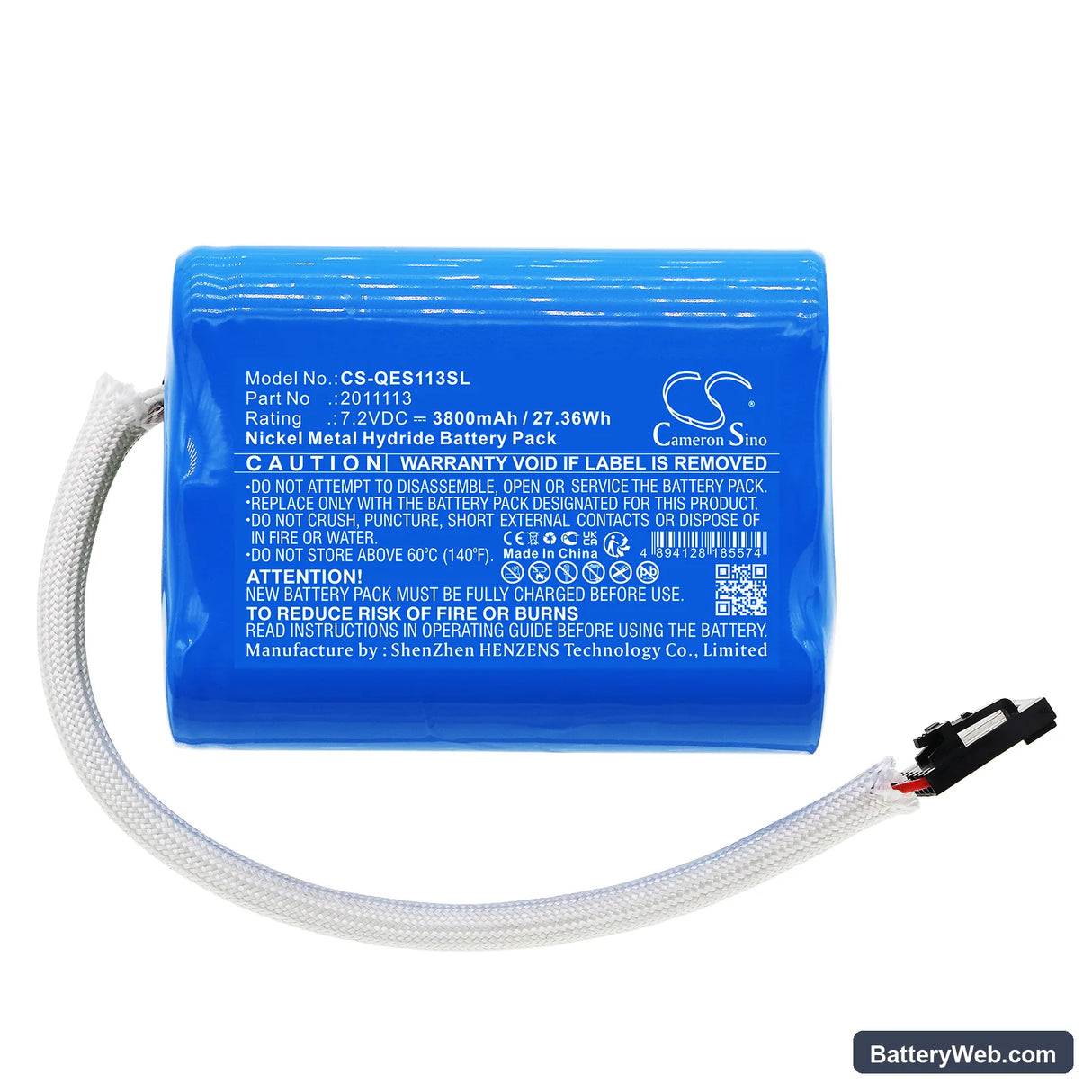 QED Environmental Systems Replacement Battery, 7.2V, 3800mAh, Ni-MH 3