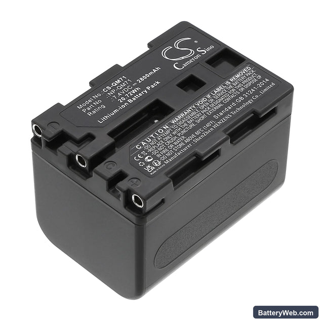 Sony CCD-TRV108 Replacement Battery, 7.4V, 2800mAh, Li-ion 1