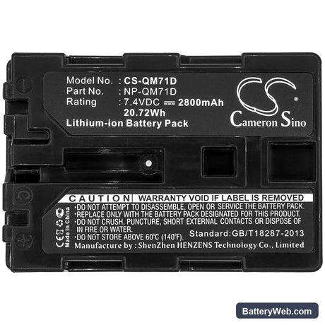 Sony DCR-TRV330 Replacement Battery, 7.4V, 2800mAh, Li-ion 5