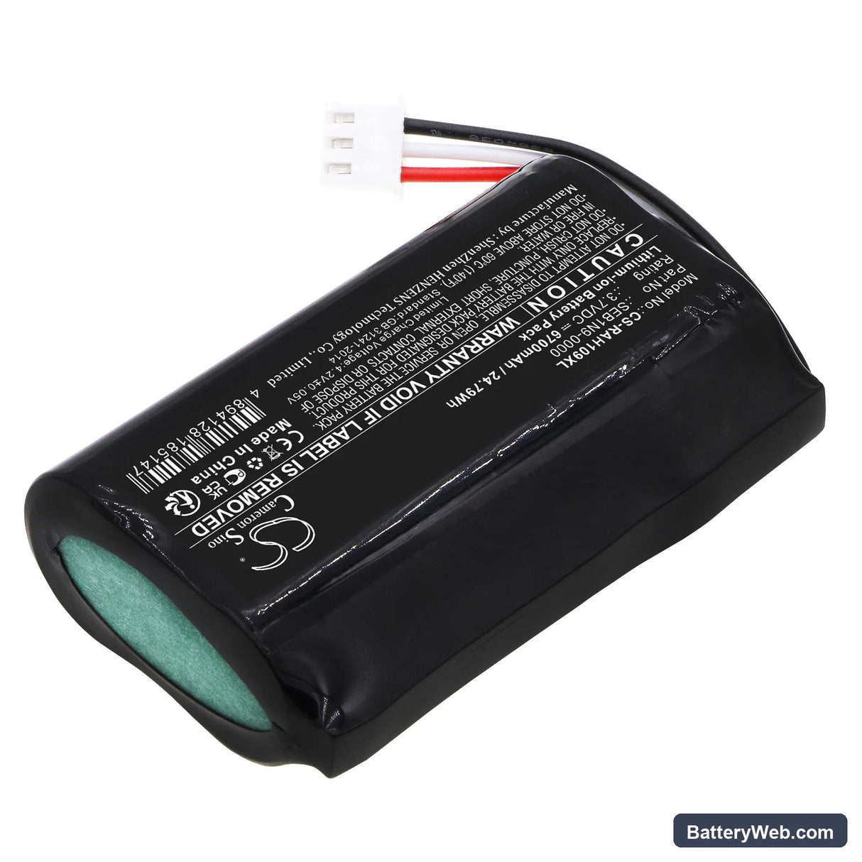 Ring Alarm Home Base Station Replacement Battery, 3.7V, 6700mAh, Li-ion 2