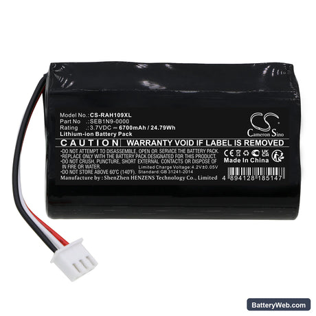 Ring Alarm Home Base Station Replacement Battery, 3.7V, 6700mAh, Li-ion 3