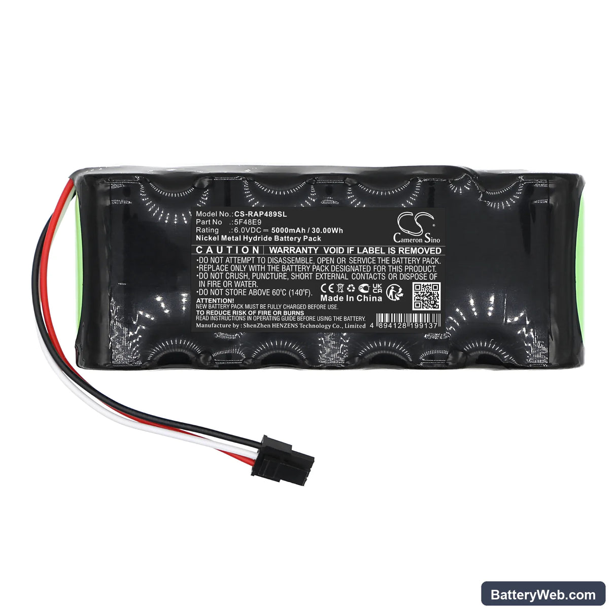 Ring Sidewalk Bridge Pro Replacement Battery, 6V, 5000mAh, Ni-MH 3