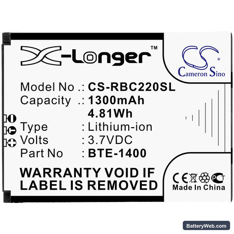 Orbic Journey Replacement Battery, 3.7V, 1300mAh, Li-ion 3