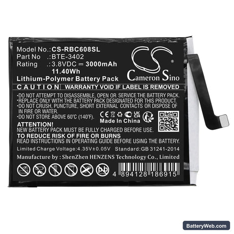 Orbic JOY Replacement Battery, 3.8V, 3000mAh, Li-Polymer 3