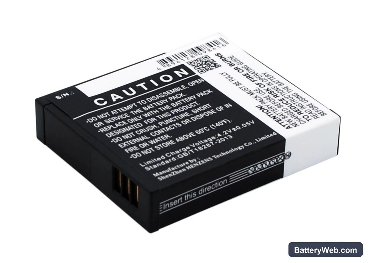 Rollei Actioncam 230 Replacement Battery, 3.7V, 1000mAh, Li-ion 4