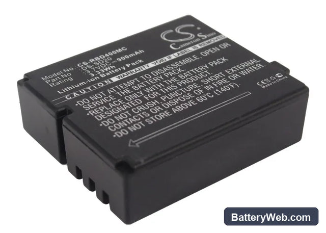 Rollei Bullet 3S Replacement Battery, 3.7V, 900mAh, Li-Polymer 1