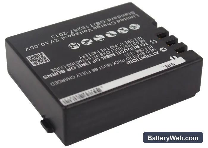 Rollei Bullet 3S Replacement Battery, 3.7V, 900mAh, Li-Polymer 3