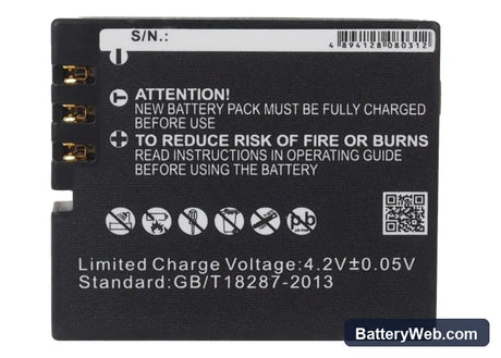 Rollei Bullet 3S Replacement Battery, 3.7V, 900mAh, Li-Polymer 6