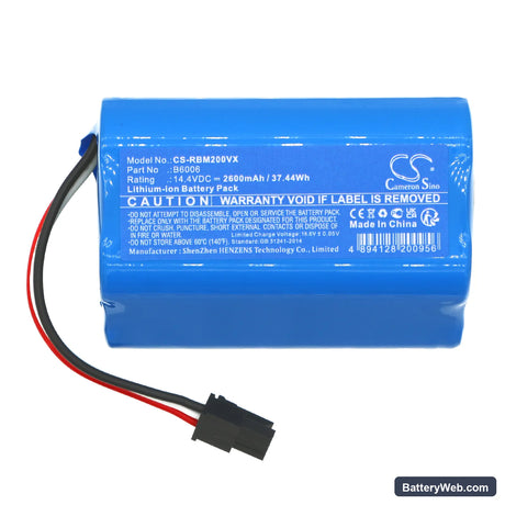 RobZone Moppy 2.0 Replacement Battery, 14.4V, 2600mAh, Li-ion 3