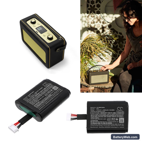Roberts Revival Icon Replacement Battery, 10.8V, 2600mAh, Li-ion 7