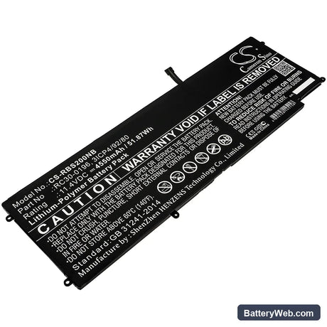 Razer Blade Stealth 2016 V2 Replacement Battery, 11.4V, 4550mAh, Li-Polymer 1