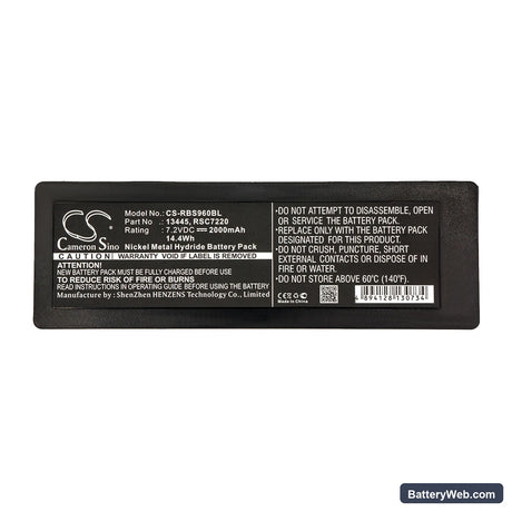 Scanreco 590 Replacement Battery, 7.2V, 2000mAh, Ni-MH 3