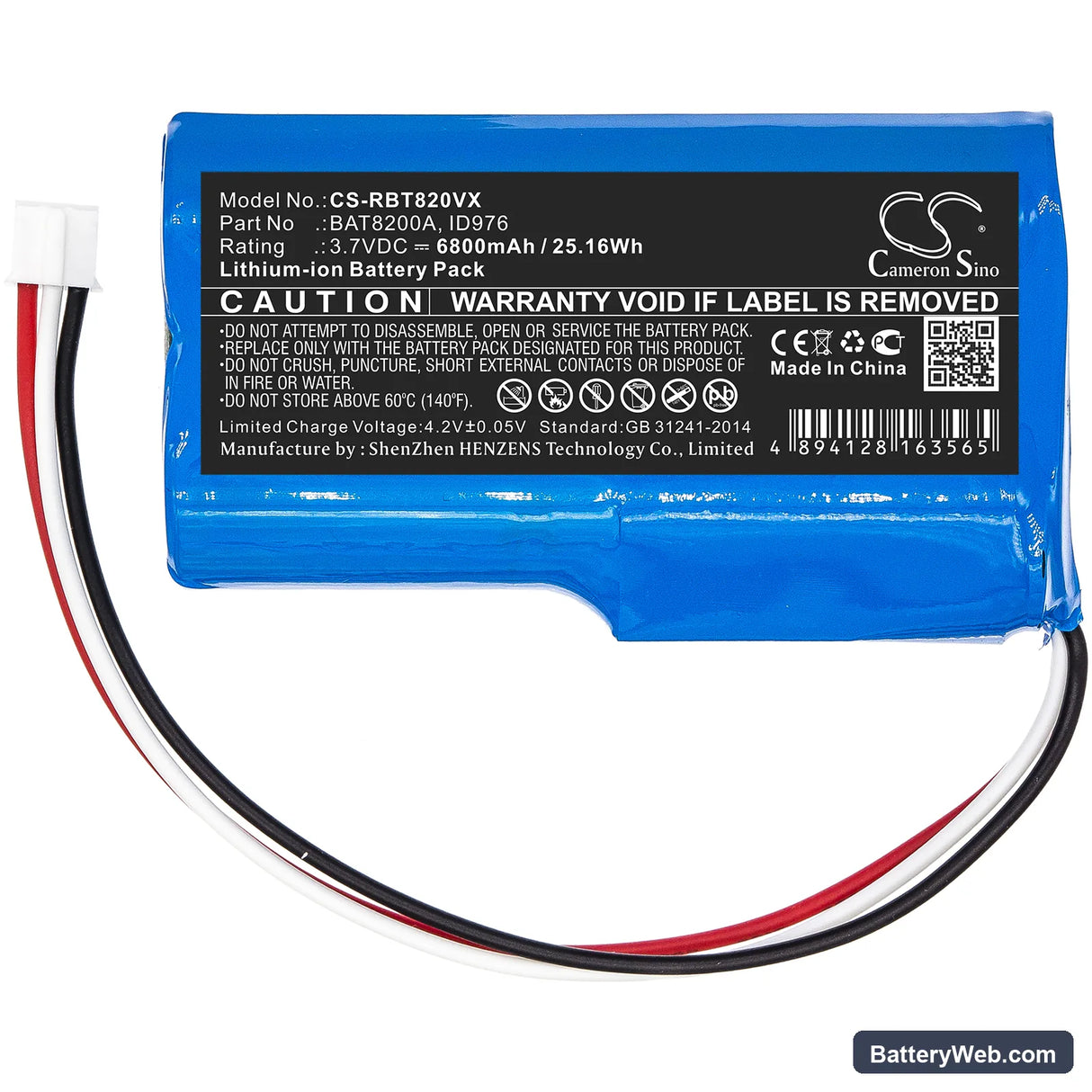 Robomow Robozone Switch 2019 Replacement Battery, 3.7V, 6800mAh, Li-ion 3