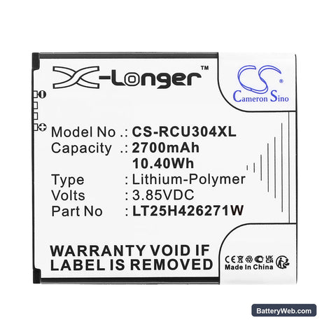 Cricket Debut Replacement Battery, 3.85V, 2700mAh, Li-Polymer 3