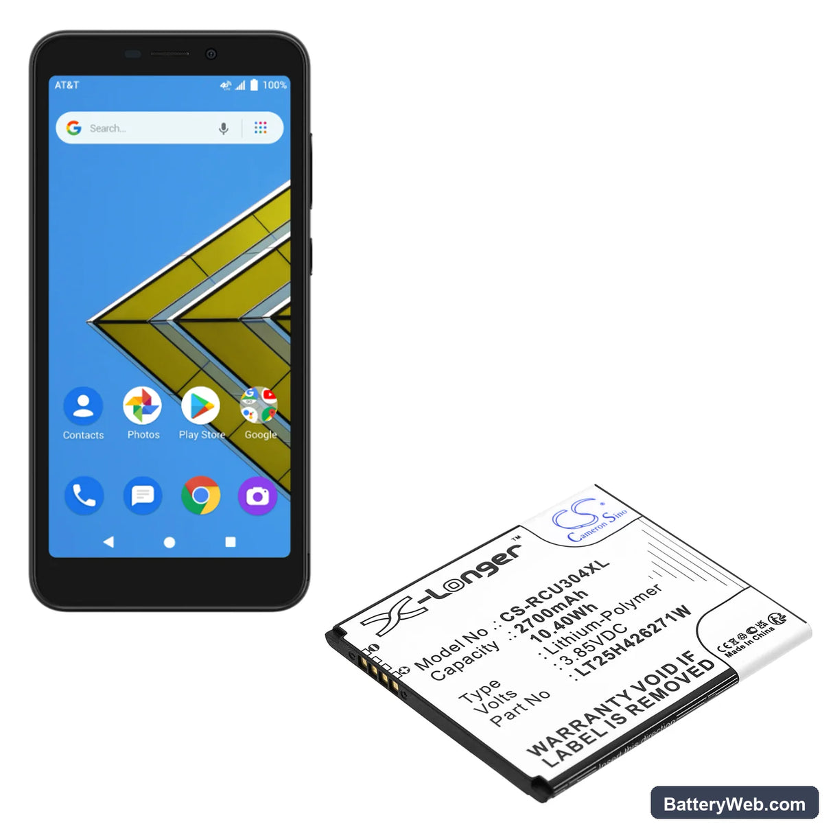 Cricket Debut Replacement Battery, 3.85V, 2700mAh, Li-Polymer 4