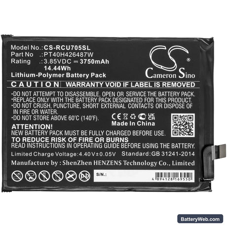Cricket Ovation Replacement Battery, 3.85V, 3750mAh, Li-Polymer 3