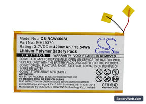 RCA RCT6203W46 Replacement Battery, 3.7V, 4200mAh, Li-Polymer 1