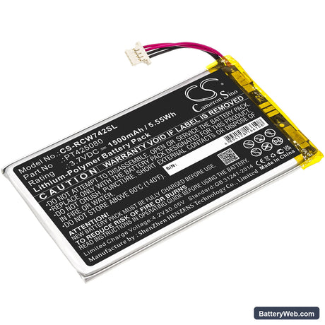 RCA Voyager II 7" Replacement Battery, 3.7V, 1500mAh, Li-Polymer 1