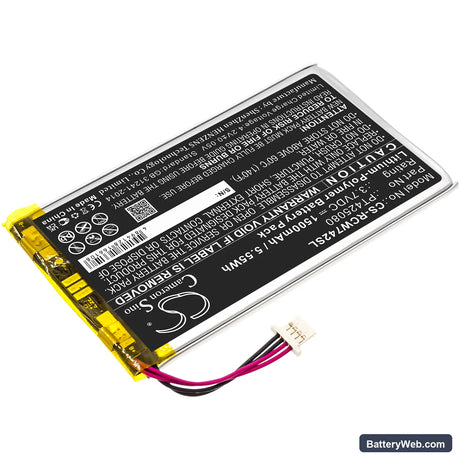 RCA Voyager II 7" Replacement Battery, 3.7V, 1500mAh, Li-Polymer 2