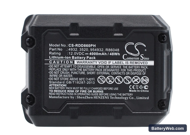 AEG BLL12C Replacement Battery, 12V, 4000mAh, Li-ion 1