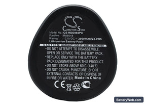 Ridgid R8223400 Replacement Battery, 12V, 2000mAh, Li-ion 1