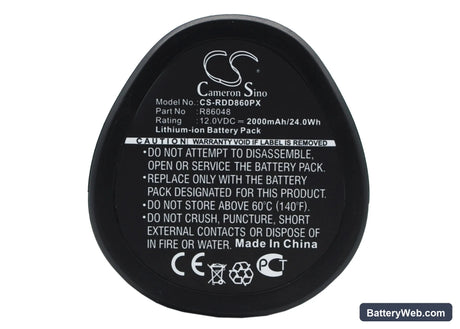 Ridgid R8223400 Replacement Battery, 12V, 2000mAh, Li-ion 1