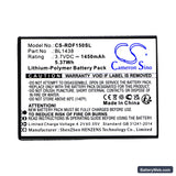 R3Di Bright Flip Replacement Battery, 3.7V, 1450mAh, Li-Polymer 3