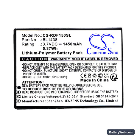 R3Di Bright Flip Replacement Battery, 3.7V, 1450mAh, Li-Polymer 3