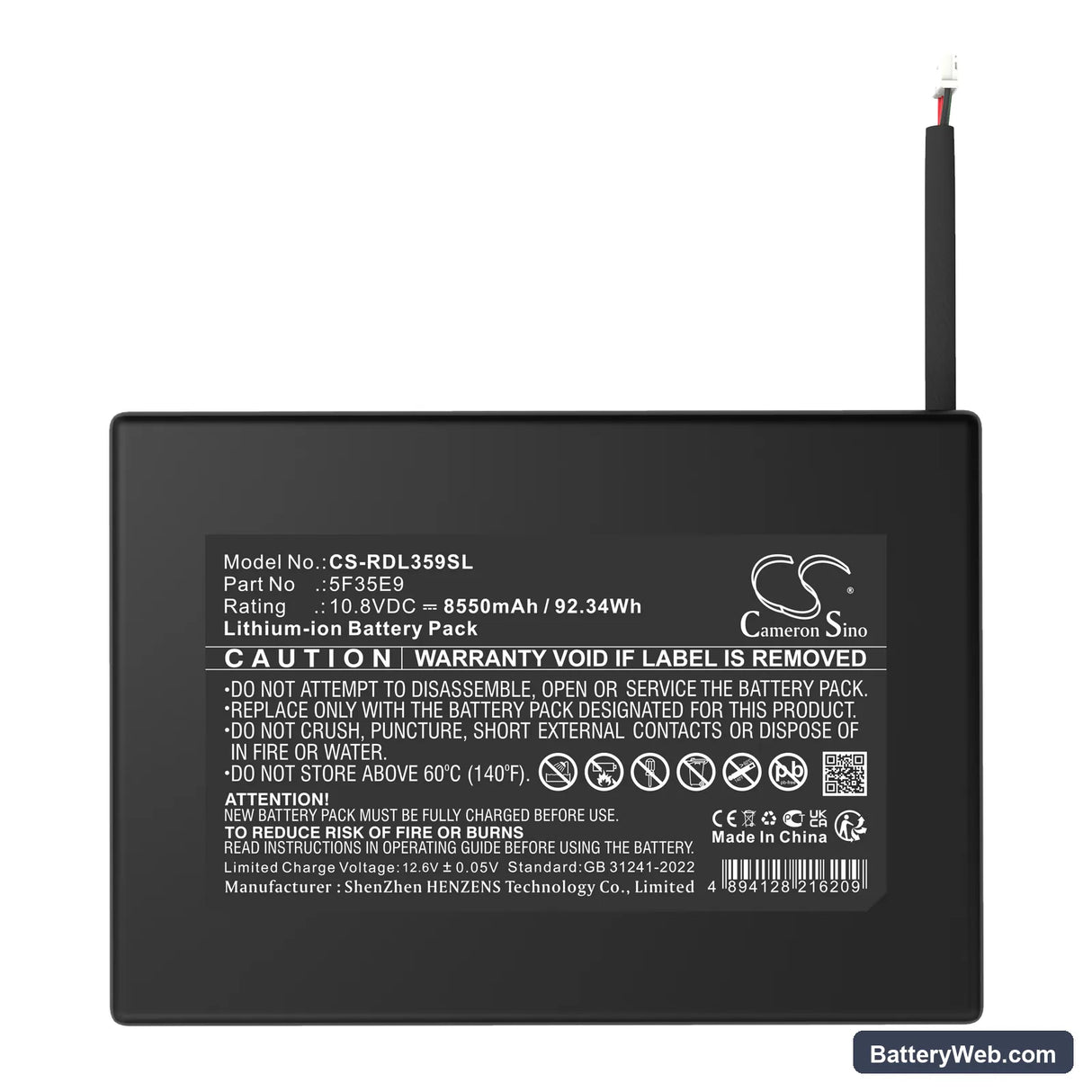 Ring Ring power pack Replacement Battery, 10.8V, 8550mAh, Li-ion 4