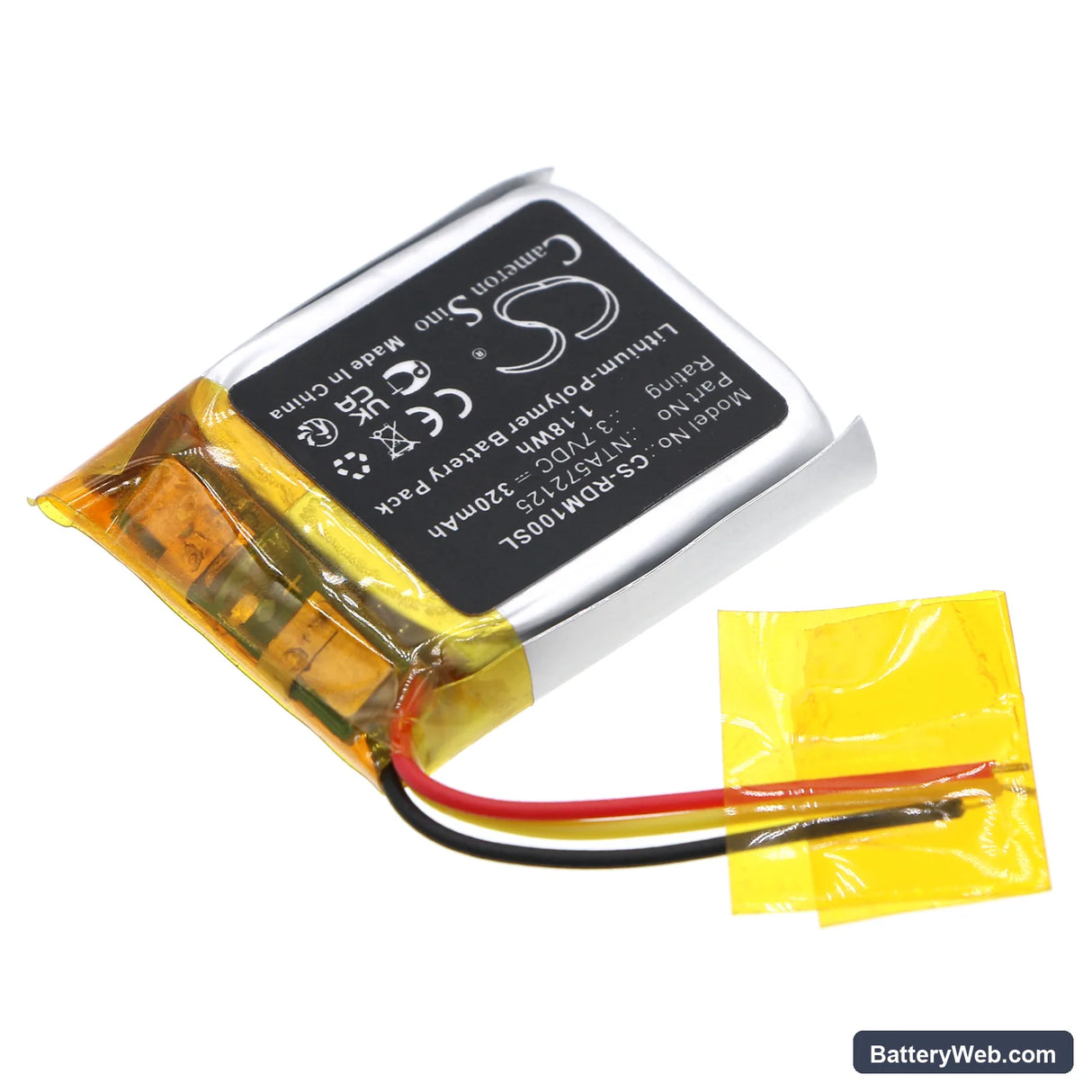 Rode GO Receiver Replacement Battery, 3.7V, 320mAh, Li-Polymer 2