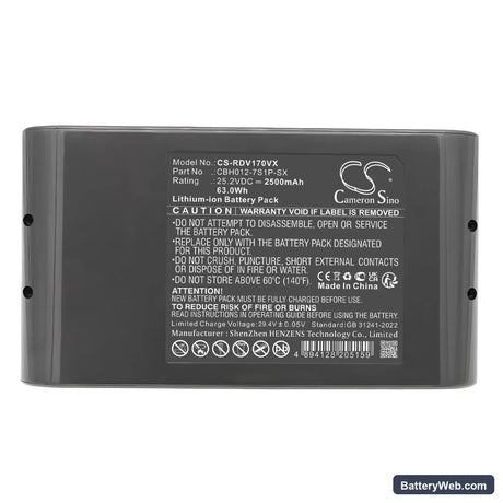 RedRoad V17 Replacement Battery, 25.2V, 2500mAh, Li-ion 6