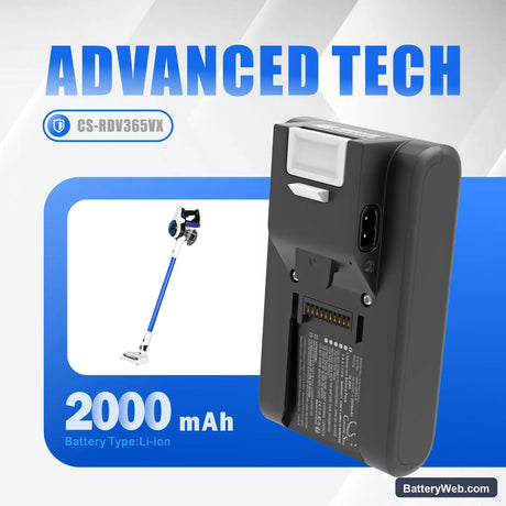 Redmond RV-UR365 Replacement Battery, 18V, 2000mAh, Li-ion 6