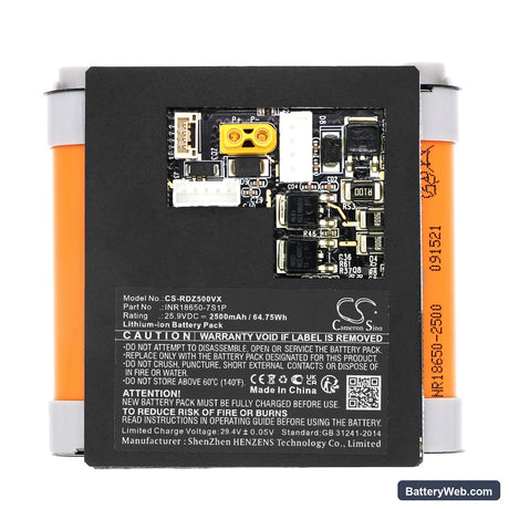 Roidmi RM50KC Replacement Battery, 25.9V, 2500mAh, Li-ion 5