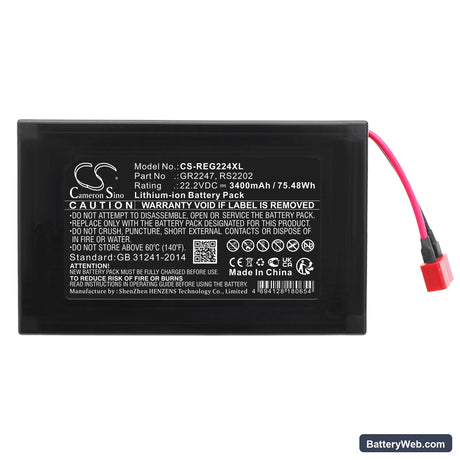 Razor RipStik Electric Caster Board Scooter Replacement Battery, 22.2V, 3400mAh, Li-ion 3