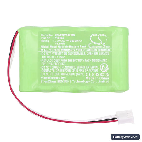 Rigel Uni-Sim Vital Signs Simulator Replacement Battery, 7.2V, 2500mAh, Ni-MH 3