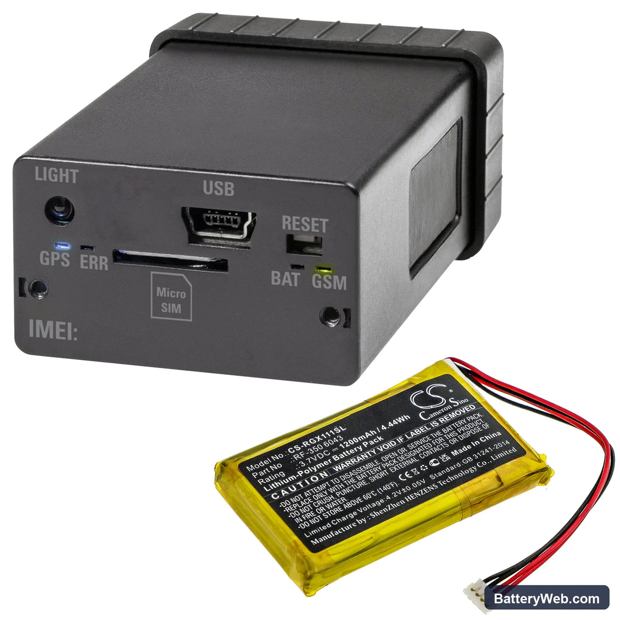 Renkforce GX-111 Replacement Battery, 3.7V, 1200mAh, Li-Polymer 5
