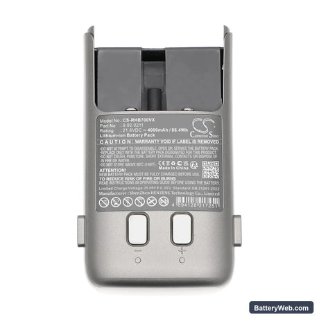 Roborock H7 Replacement Battery, 21.6V, 4000mAh, Li-ion 7