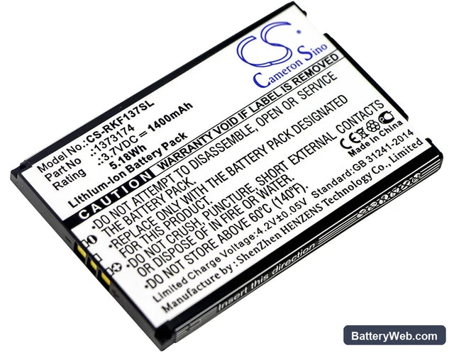 Renkforce 1373174 Replacement Battery, 3.7V, 1400mAh, Li-ion 1
