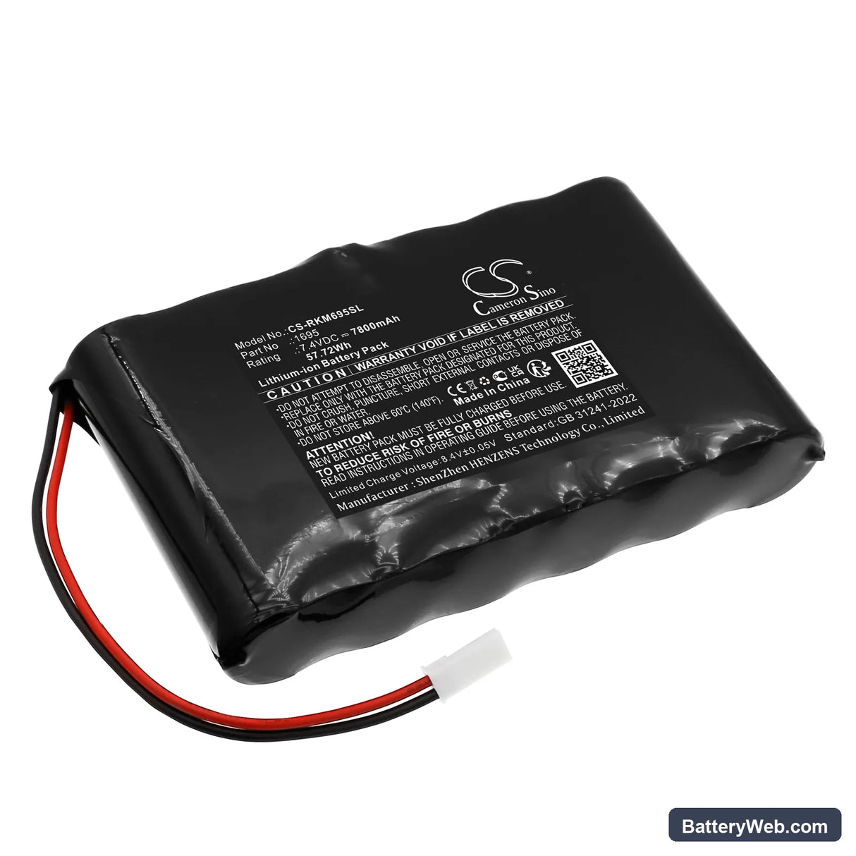 Reinecker Mezzo Replacement Battery, 7.4V, 7800mAh, Li-ion 1