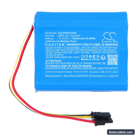 Roborock P20 Pro Replacement Battery, 14.4V, 5200mAh, Li-ion 3