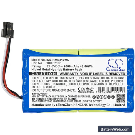 ResMed VS Integra Replacement Battery, 24V, 2000mAh, Ni-MH 3
