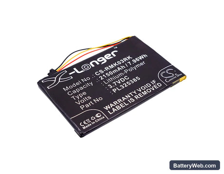 Razer Turret Gaming Lapboard Replacement Battery, 3.7V, 2150mAh, Li-Polymer 1