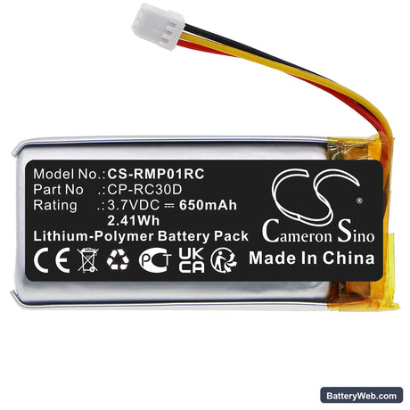 Razer NAGA PRO Replacement Battery, 3.7V, 650mAh, Li-Polymer 3