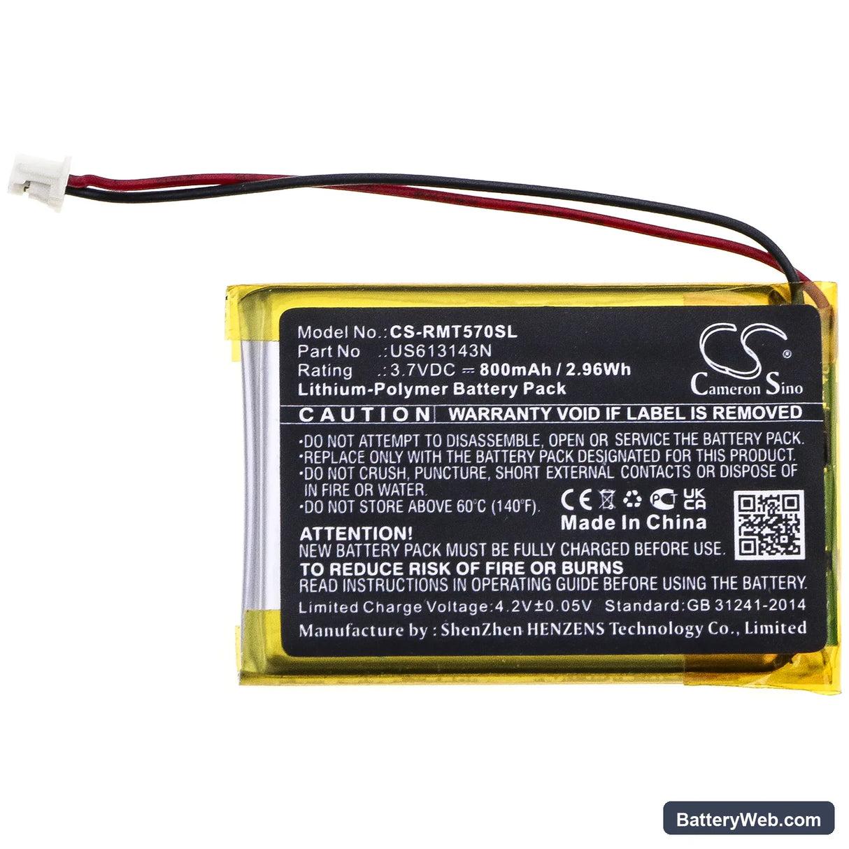 Rapoo MT750L Replacement Battery, 3.7V, 800mAh, Li-Polymer 3